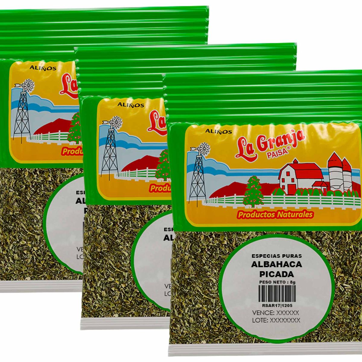 LA GRANJA PAISA - Albahaca 8g x 3 unds (24g)
