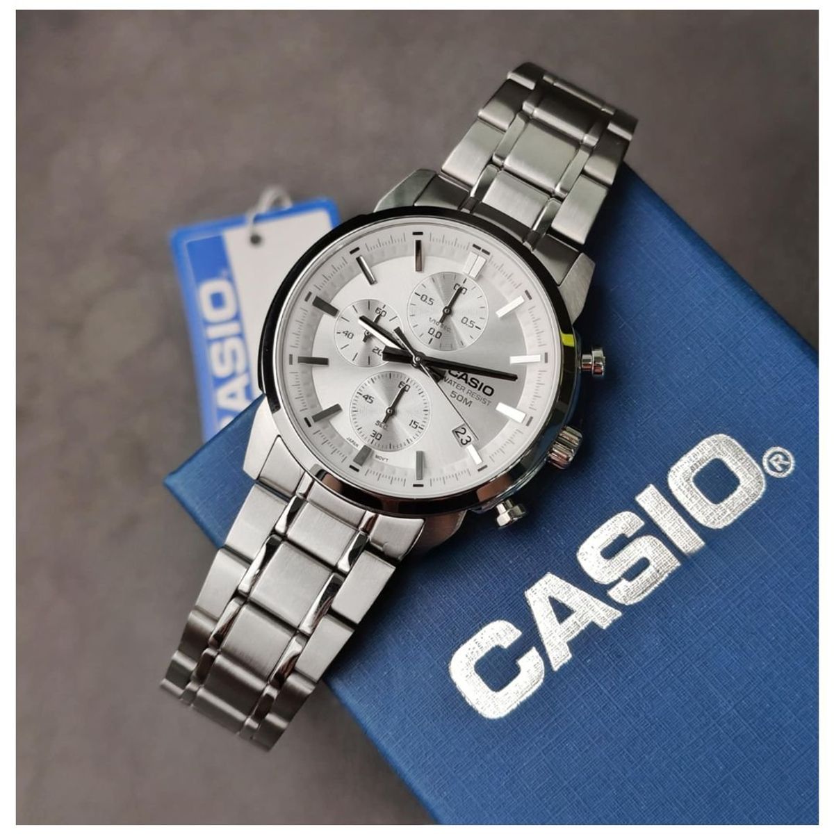 CASIO - Reloj Casio Caballero MTP-E510D-7A Diseño Elegante