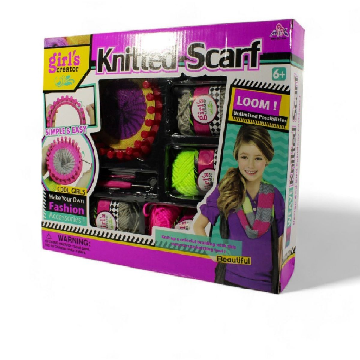 GENERICO - KIT DE LANA PARA TEJER MANUAL PARA NIÑOS Ref MBK-285