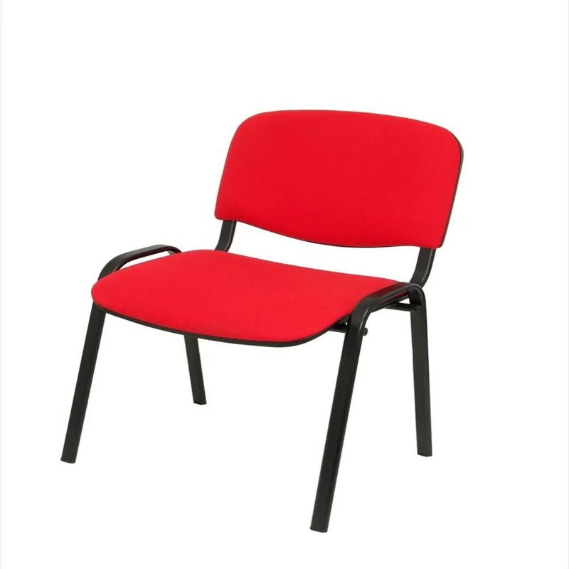 ZER - INTERLOCUTORA ESTRUCTURA NEGRA ASIENTO Y ESPALDA TAPIZADO ROJO