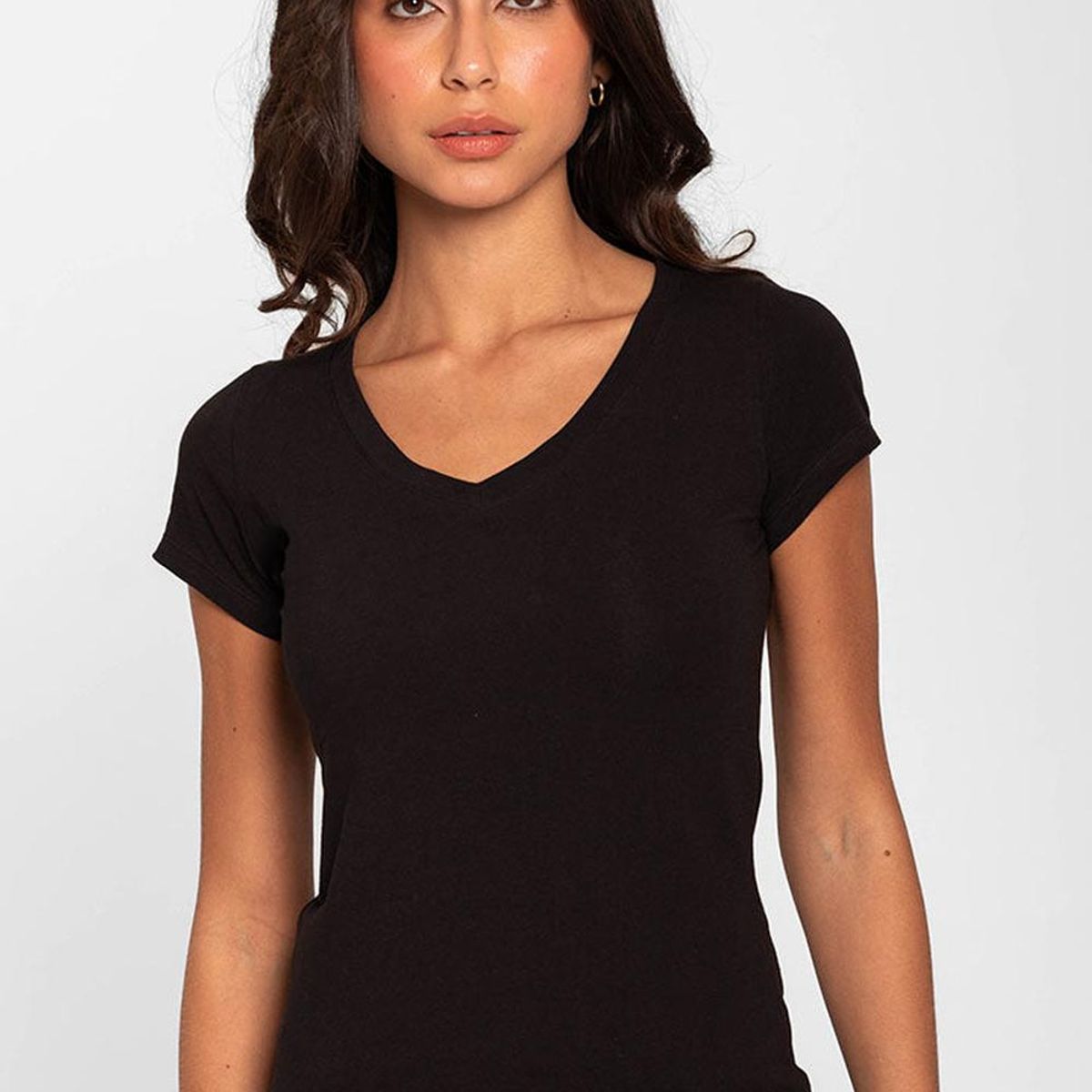 DIANE & GEORDI - Camiseta cuello V 4303 - Negro