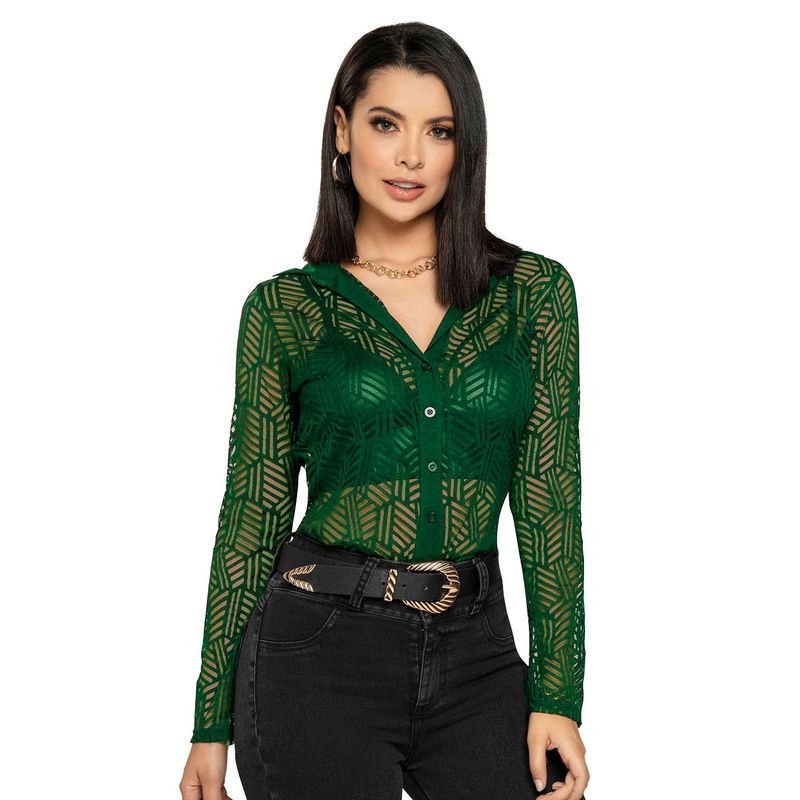 MARKETING PERSONAL - Camisa Mujer Verde Botella Mp 4500
