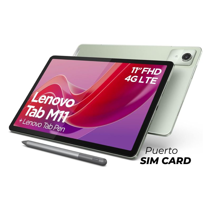 LENOVO - Tablet Lenovo M11 128gb 4gb Ram + Lapiz - Con puerto Sim Card - Verde