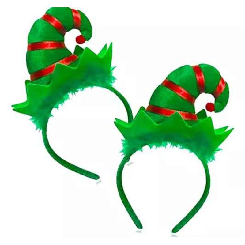 GENERICO - Set X2 Diademas Tiaras Gorro De Duende Navidad Colores Elfo