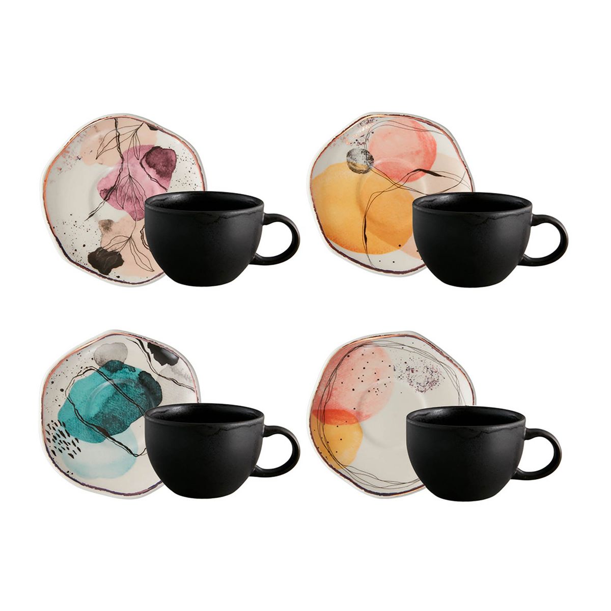 CORONA - Set de Té Euritmia 233.5ml 4 Puestos 8 piezas