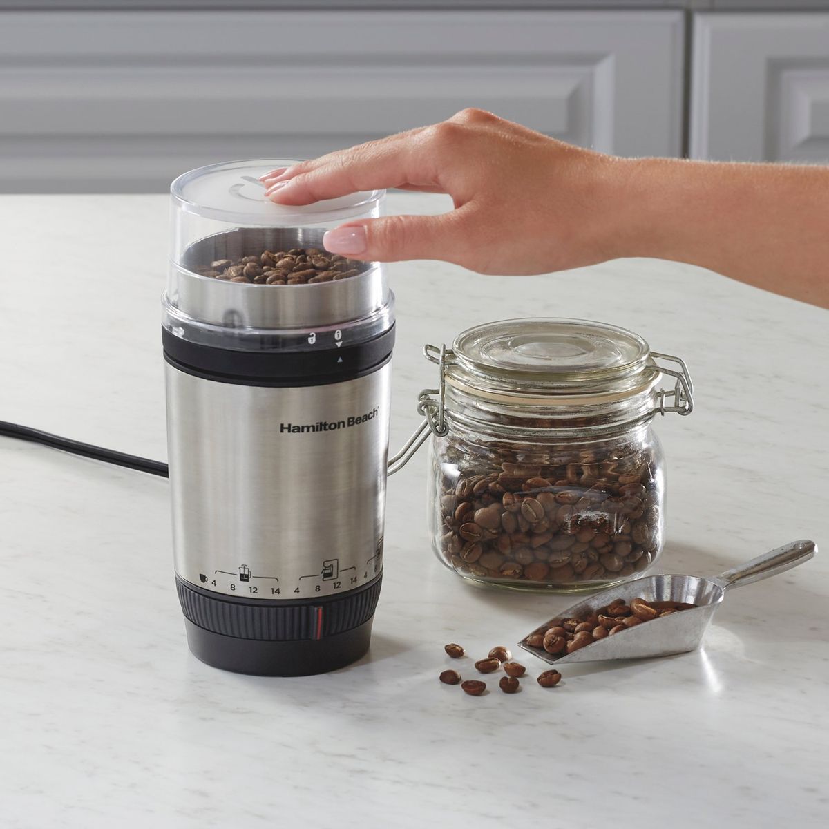 HAMILTON BEACH - Molino De Café Custom Grind en Acero Inoxidable Hamilton Beach HB-80406