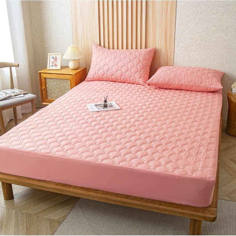 GENERICO - Protector de Colchón Antifluido Sencillo 100X190 ROSA