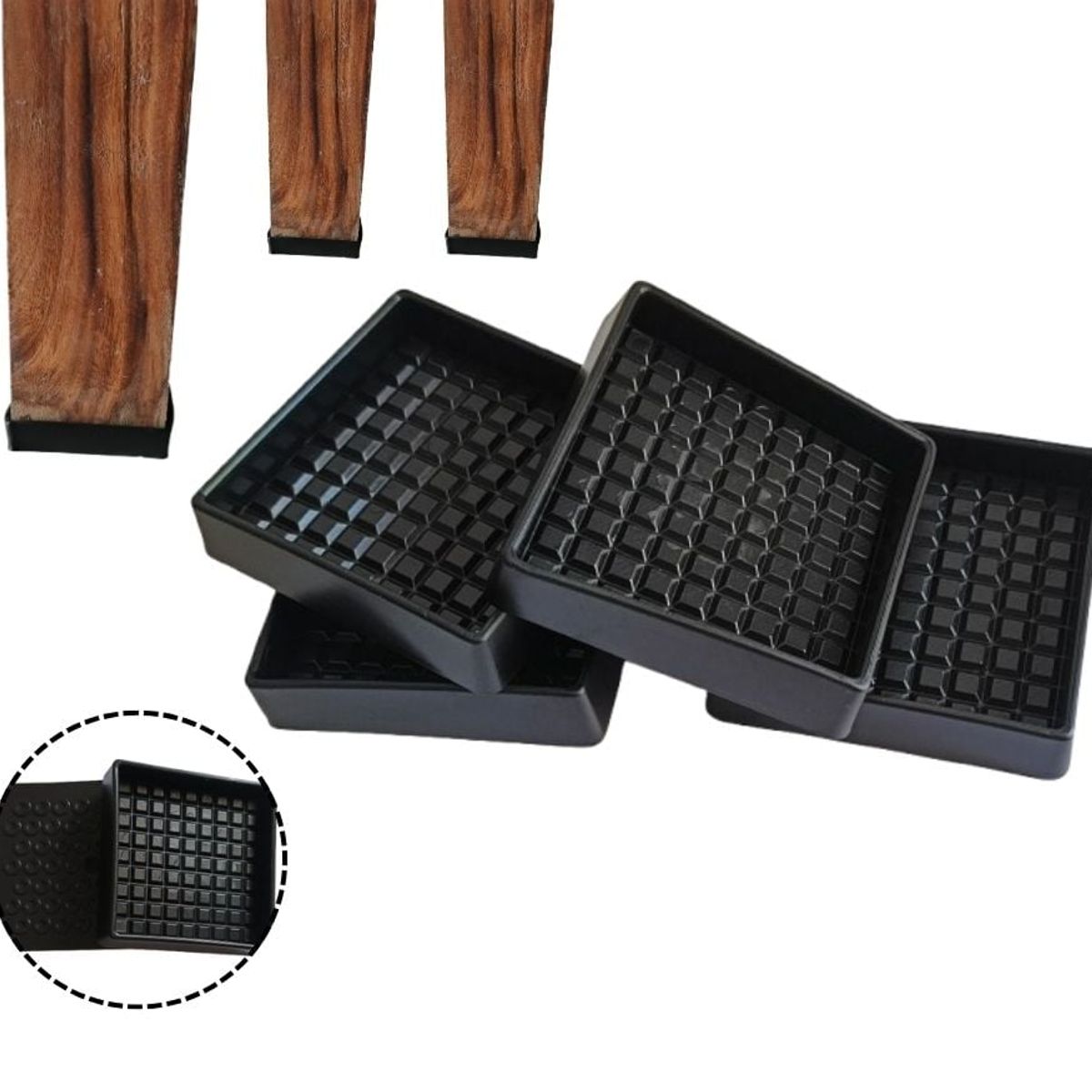 GENERICO - Protectores Pata Silla Cuadradas forros almohadillas antideslizante X8