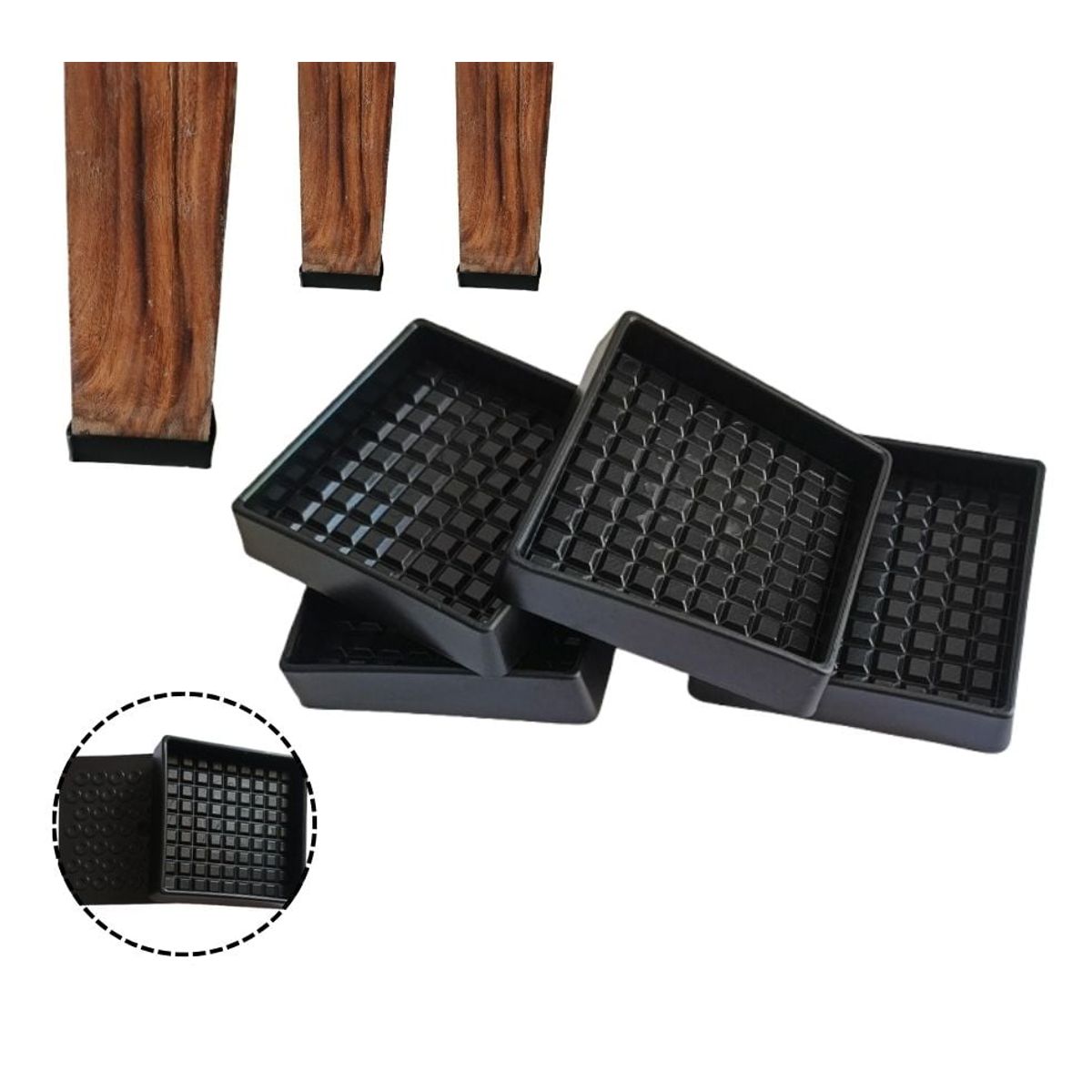 GENERICO - Protectores Pata Silla Cuadradas forros almohadillas antideslizante X8