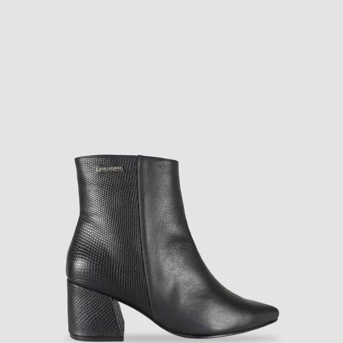 SANTORINI - BOTINES PARA MUJER BRUNA CUERO NEGRO