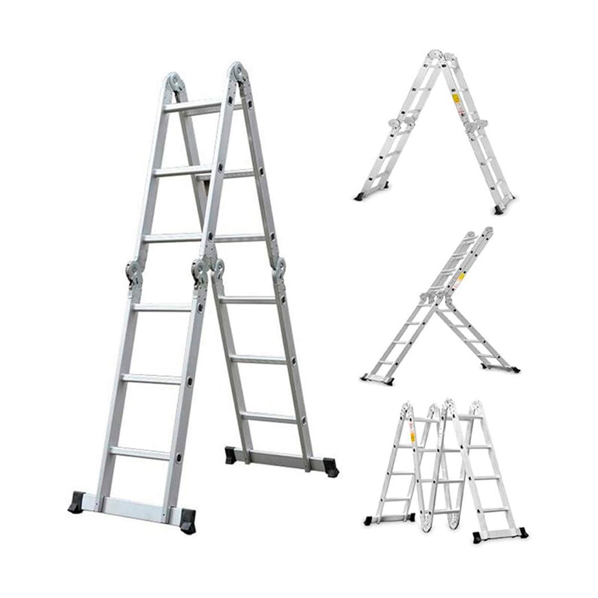 GENERICO - Escalera plegable multipropósito con plataforma extensible 6 en 1