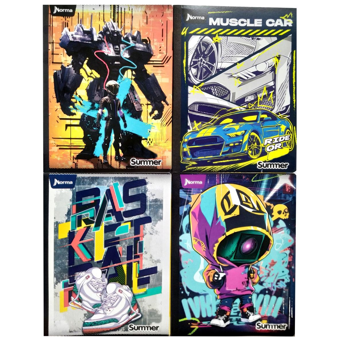 NORMA - Cuaderno Cuadriculado Niño 100 Hojas x 12 Unds Summer Norma