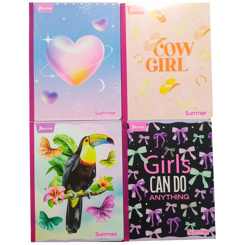 NORMA - Cuaderno Rayado Niña 100 Hojas x 12 Unds Summer Norma