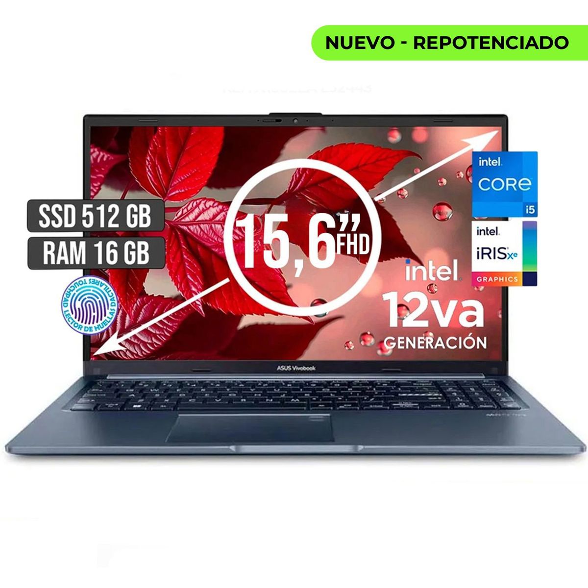 ASUS - PORTATIL ASUS INTEL CORE I5-12500H SSD 512GB RAM 16GB LED 15,6 FULL HD