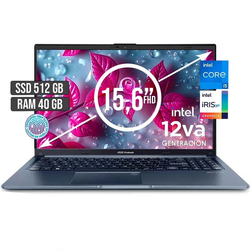 ASUS - PORTATIL ASUS INTEL CORE I5-12500H SSD 512GB RAM 40GB LED 15,6 FULL HD