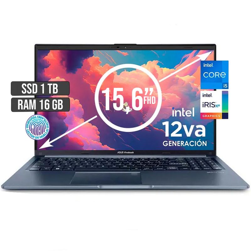 ASUS - PORTATIL ASUS INTEL CORE I5-12500H SSD 1TB RAM 16GB LED 15,6 FULL HD