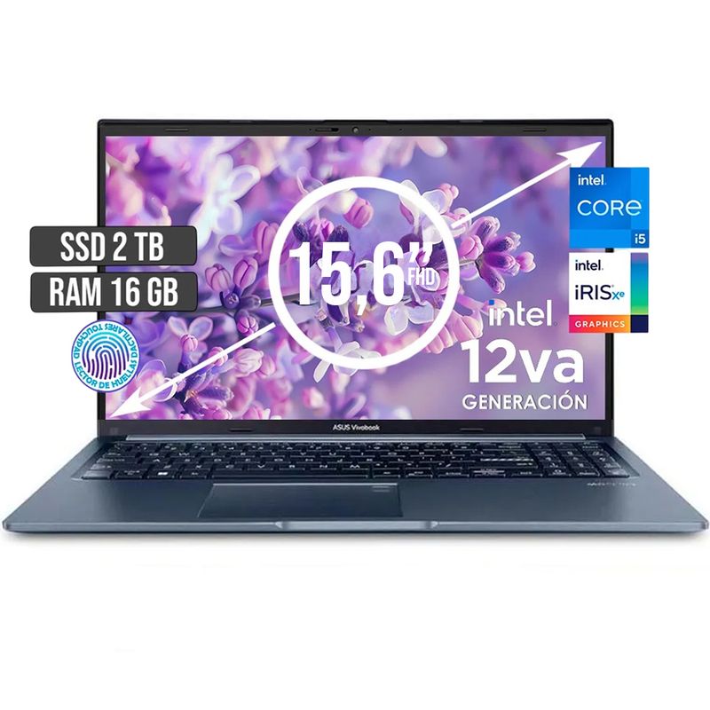 ASUS - PORTATIL ASUS INTEL CORE I5-12500H SSD 2TB RAM 16GB LED 15,6 FULL HD