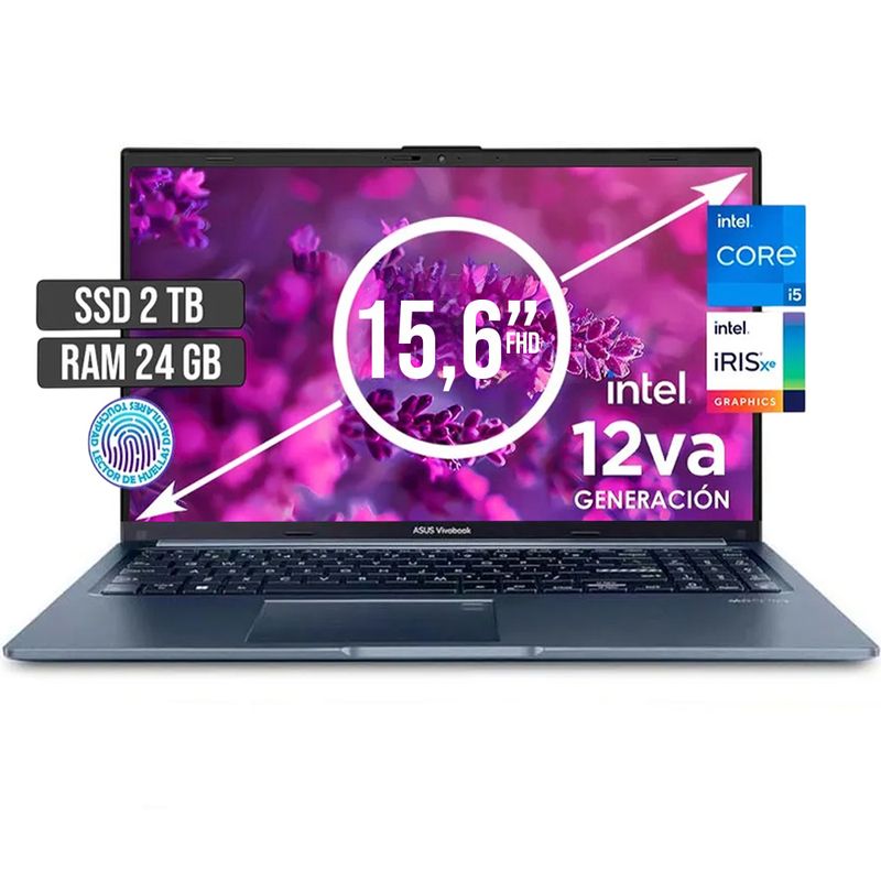 ASUS - PORTATIL ASUS INTEL CORE I5-12500H SSD 2TB RAM 24GB LED 15,6 FULL HD