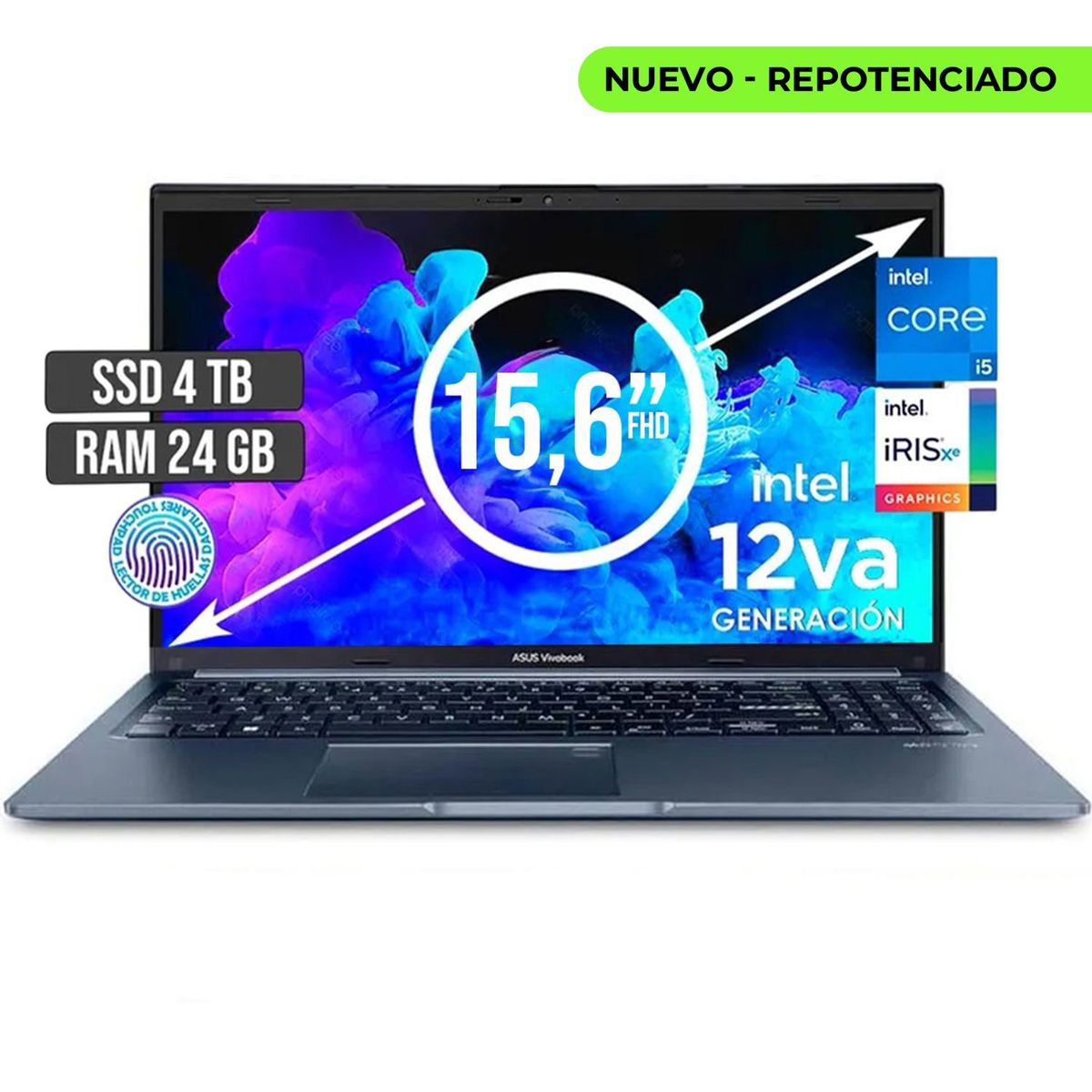 ASUS - PORTATIL ASUS INTEL CORE I5-12500H SSD 4TB RAM 24GB LED 15,6 FULL HD
