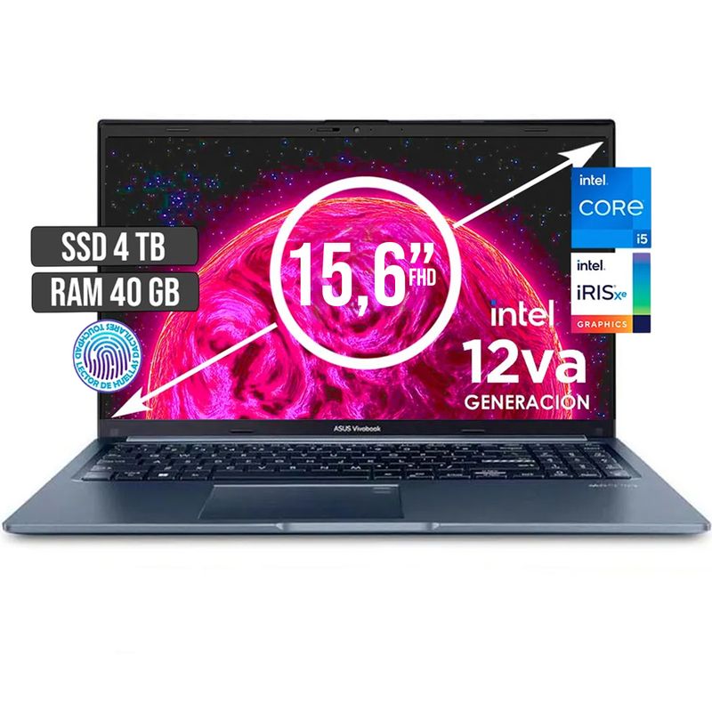 ASUS - PORTATIL ASUS INTEL CORE I5-12500H SSD 4TB RAM 40GB LED 15,6 FULL HD
