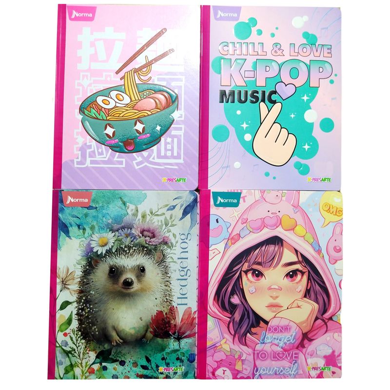 NORMA - Cuaderno Cosido Cuadriculado Niña 50 Hojas X 3 Unds Norma