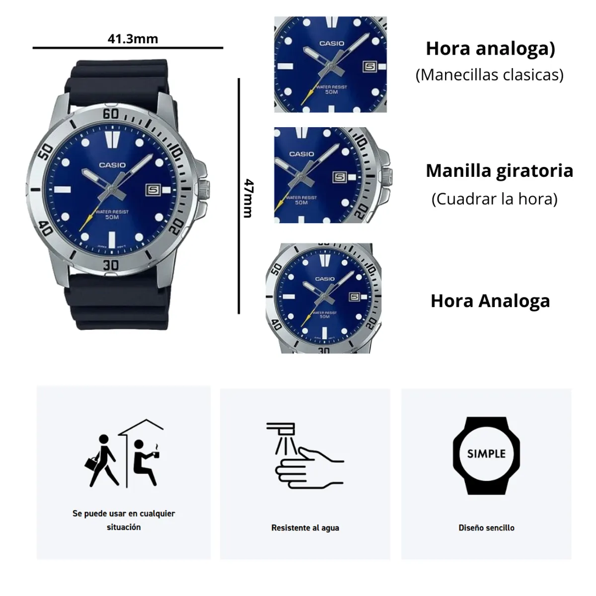 CASIO - Reloj Casio MTP-VD01-2E Caballero Casual