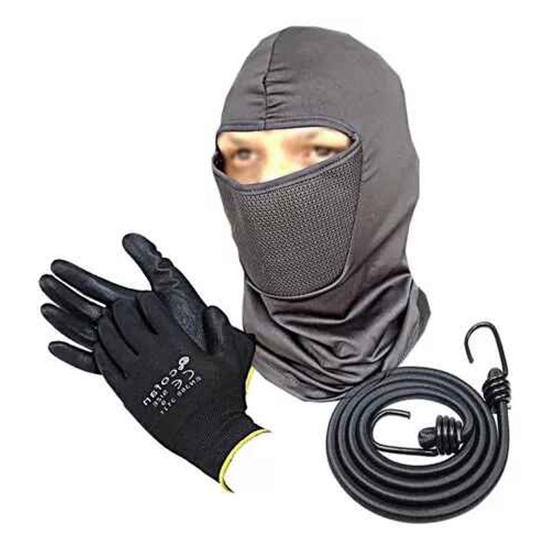 GENERICO - Kit Pasamontaña Motorizado Balaclava + Pulpos 2mt + Guante