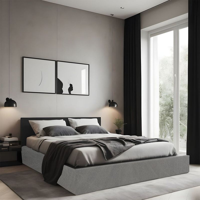 GENERICO - Base Cama Wide140x190x33 Plata