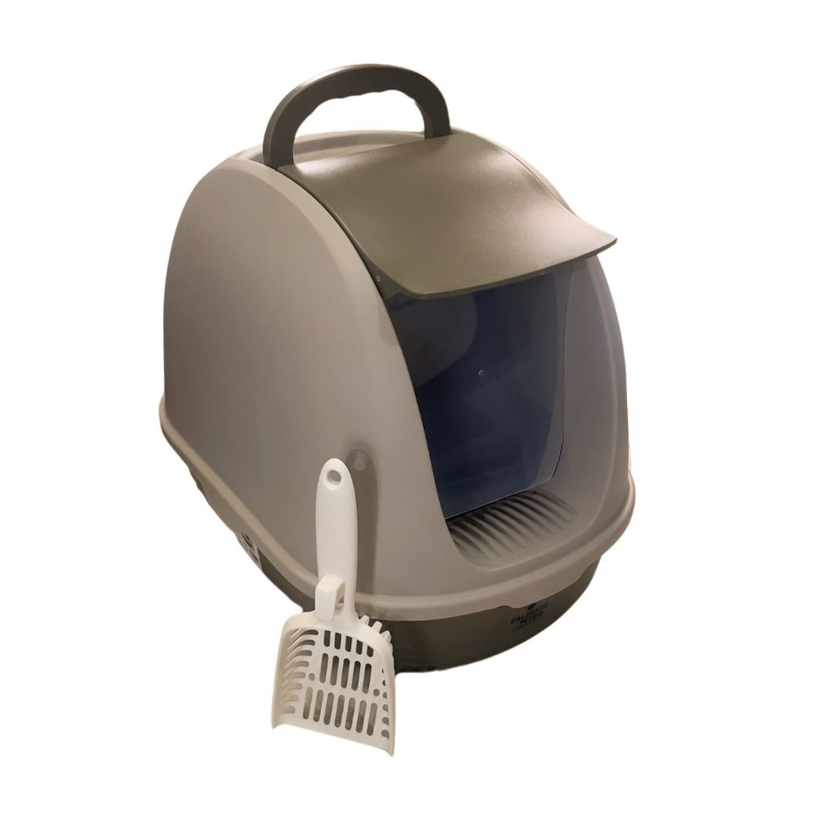 CATLIKE - Arenera Gatos Cubierta Abatible Premium Marrón + Pala