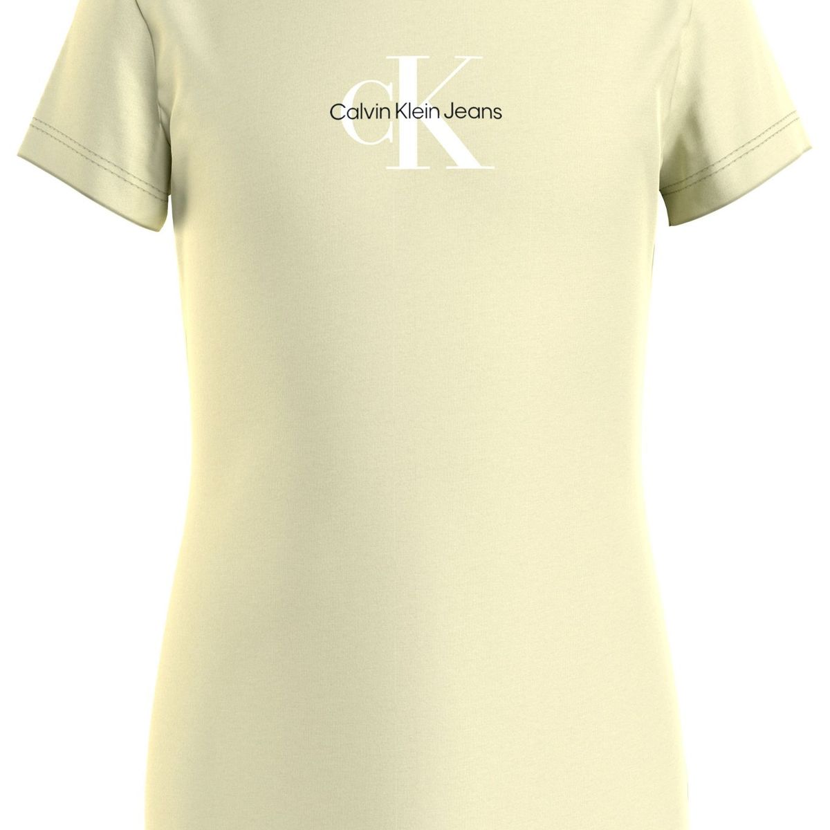 CALVIN KLEIN - Camiseta verde slim con monograma para niña Calvin Klein