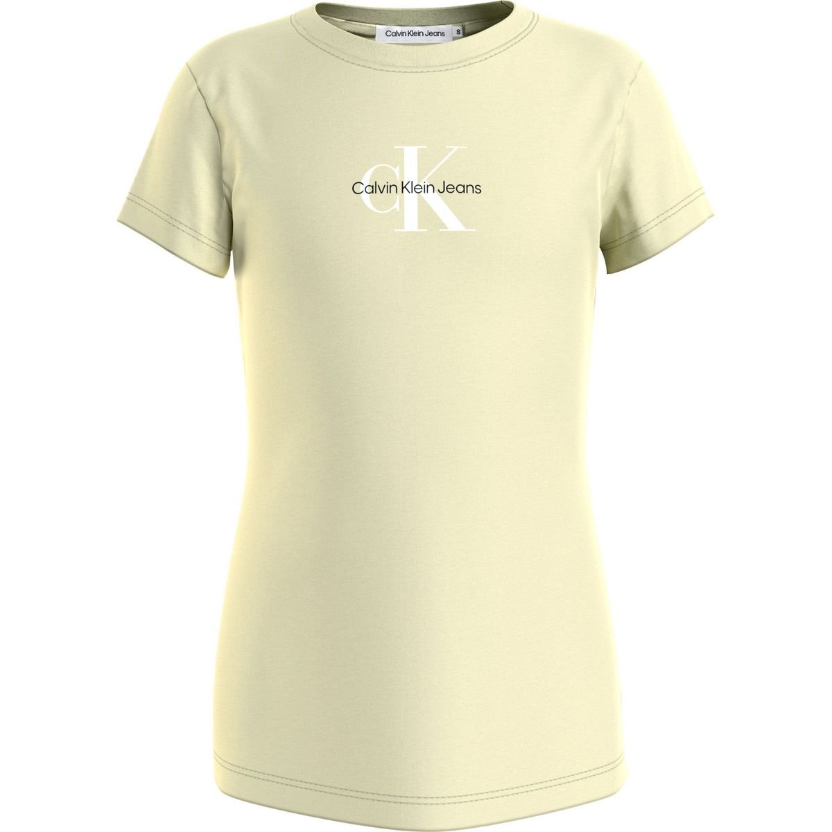 CALVIN KLEIN - Camiseta verde slim con monograma para niña Calvin Klein