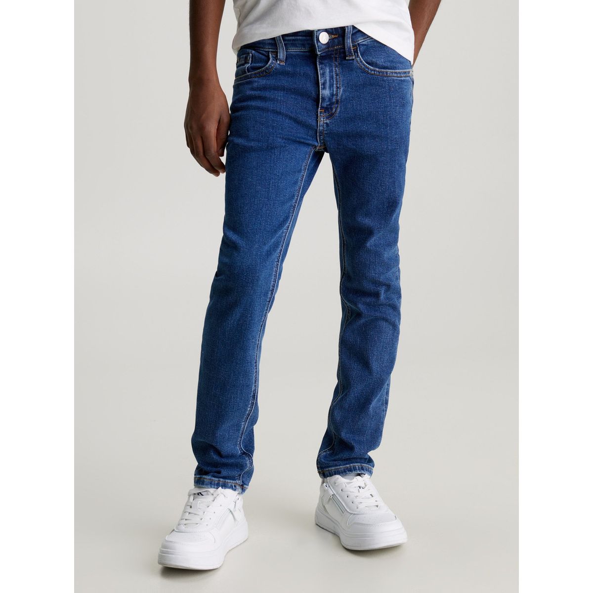 CALVIN KLEIN - Mid azul Rise Slim Jeans para niño Calvin Klein