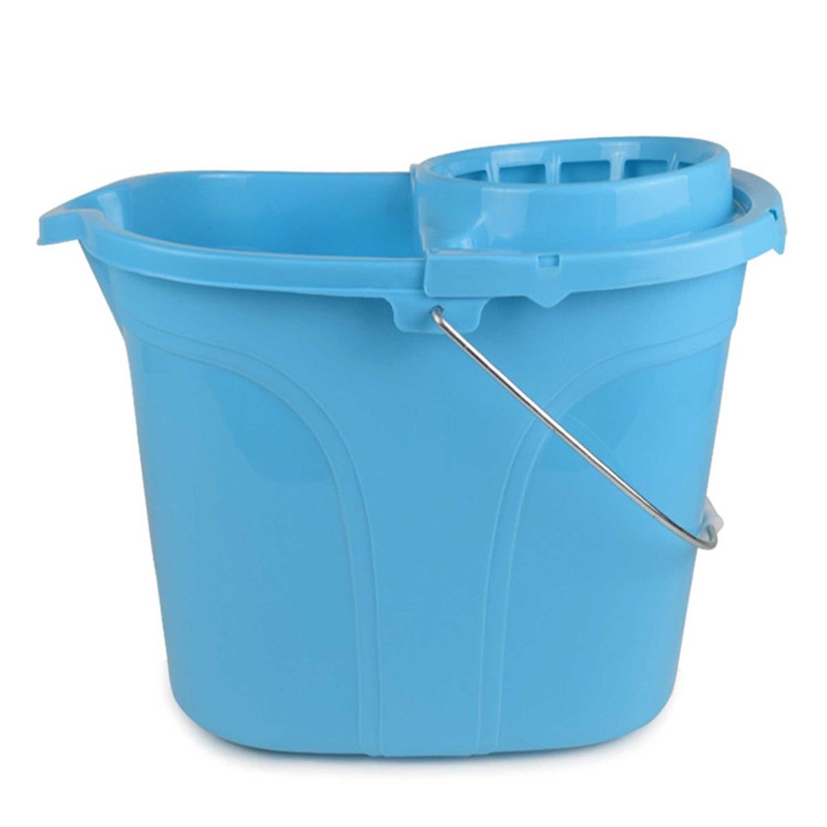 TRIPLE CLEAN - Balde escurridor 12 Lts con ruedas azul