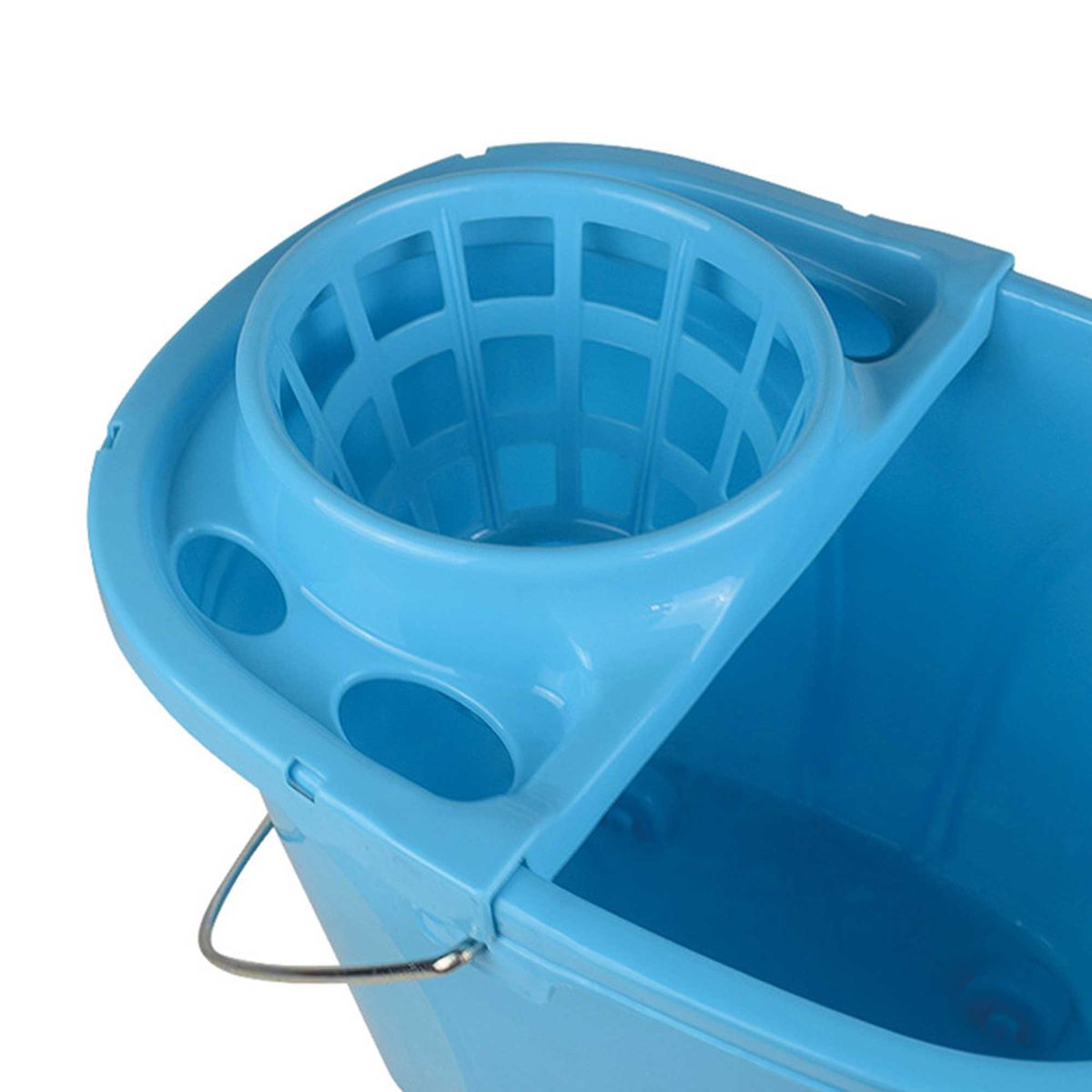 TRIPLE CLEAN - Balde escurridor 12 Lts con ruedas azul