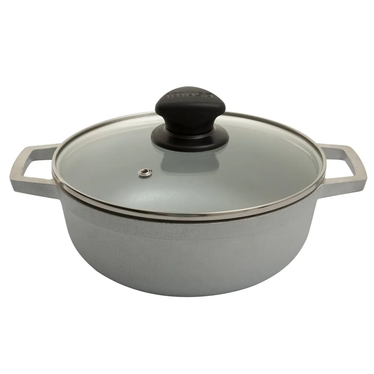 IMUSA - Caldero De Aluminio Imusa 26 Cm Tapa De Vidrio