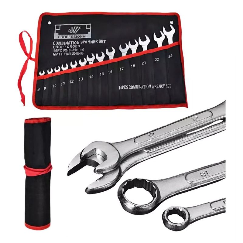GENERICO - Juego De Llaves Mixtas 14pcs De 8-24mm Trabajo Profesional
