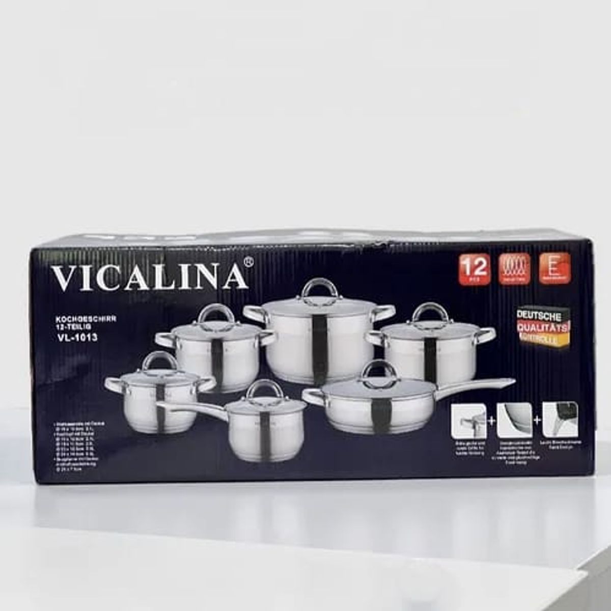 GENERICO - Batería de ollas en acero quirúrgico para cocina 12 piezas