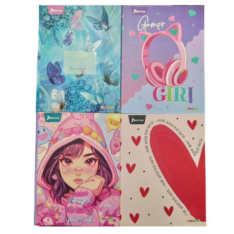 NORMA - Cuaderno Cosido Cuadriculado Niña 90 Hojas Durabook