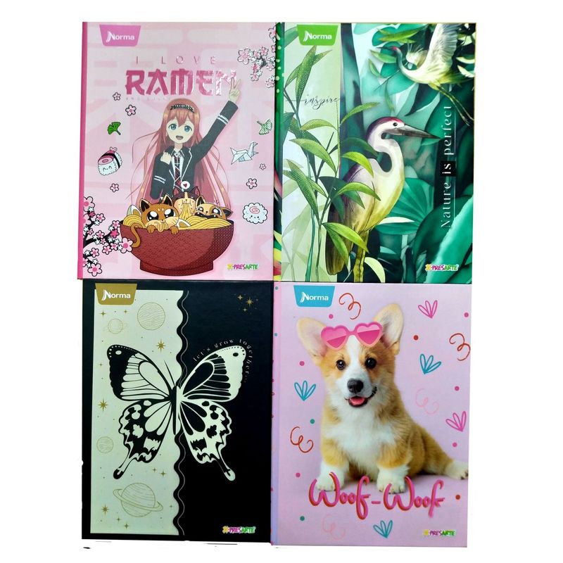 NORMA - Cuaderno Cosido Cuadriculado Niña 90 Hojas Durabook X3 Unds