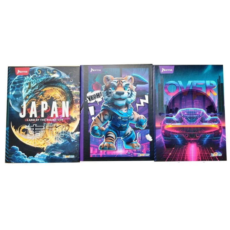 NORMA - Cuaderno Cosido Cuadriculado Niño 90 Hojas Durabook X3 Unds
