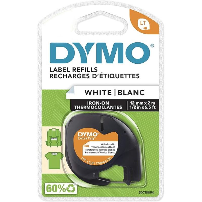 DYMO - Cinta Rotuladora Dymo Letratag Adhesión Textil Termica