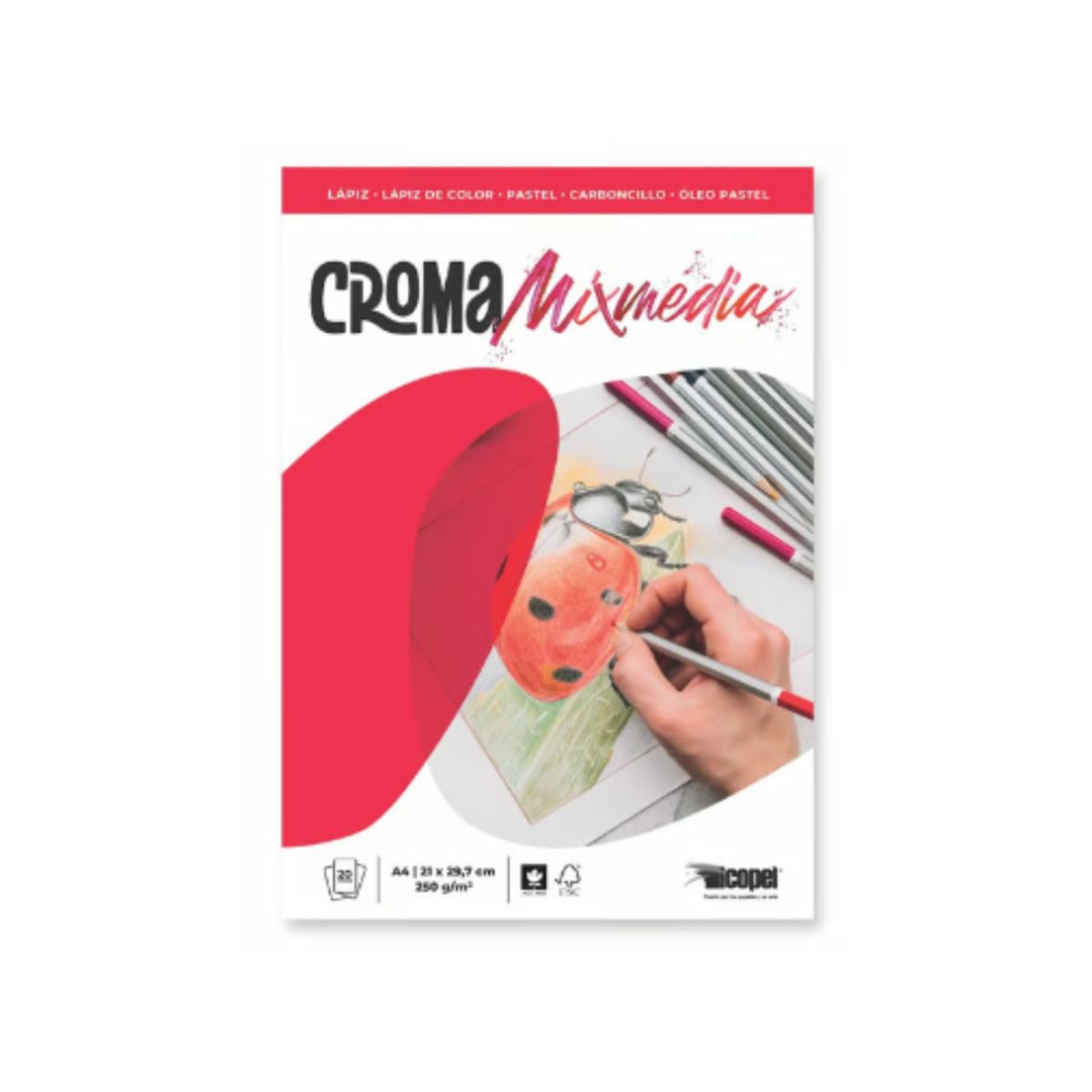 ICOPEL - Block Croma Mixmedia A4 250 Gr. 20 H Icopel