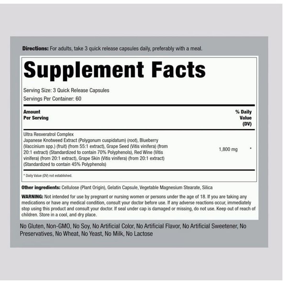 GENERICO - Resveratrol Complex 1800mg piping