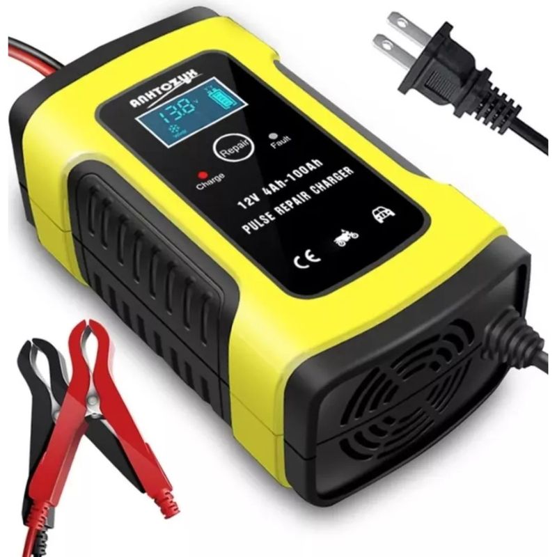 GENERICO - Cargador y reparador de baterías para carro y moto 12 v