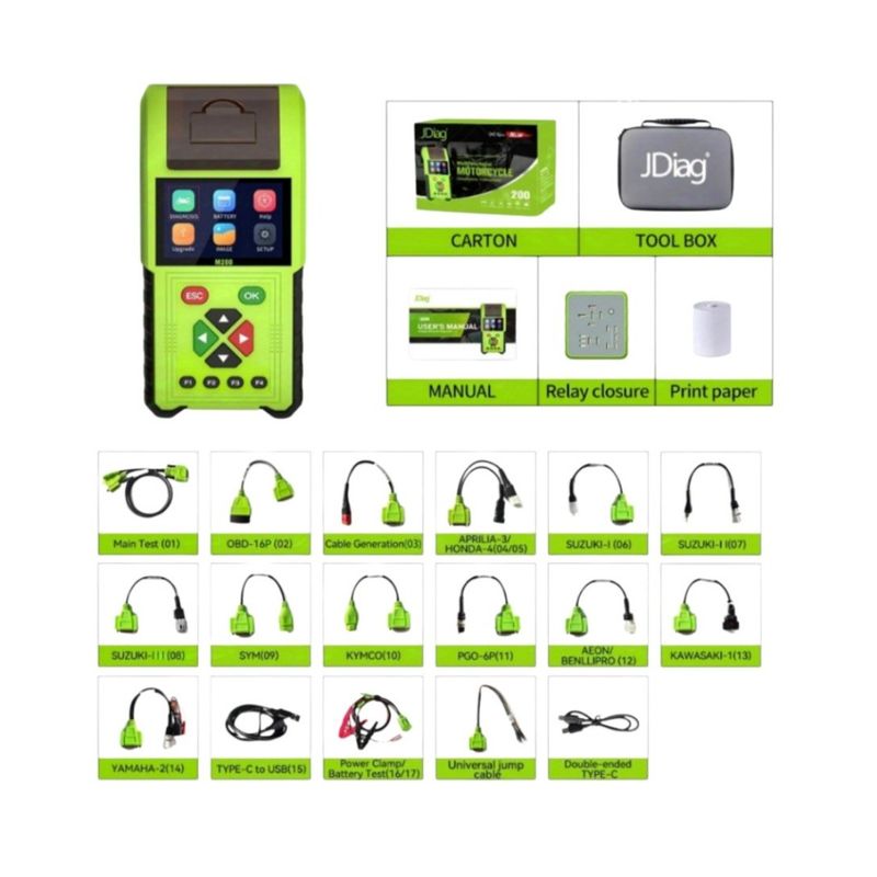 GENERICO - Scanner Multimarca Motocicletas M200 17 conectores