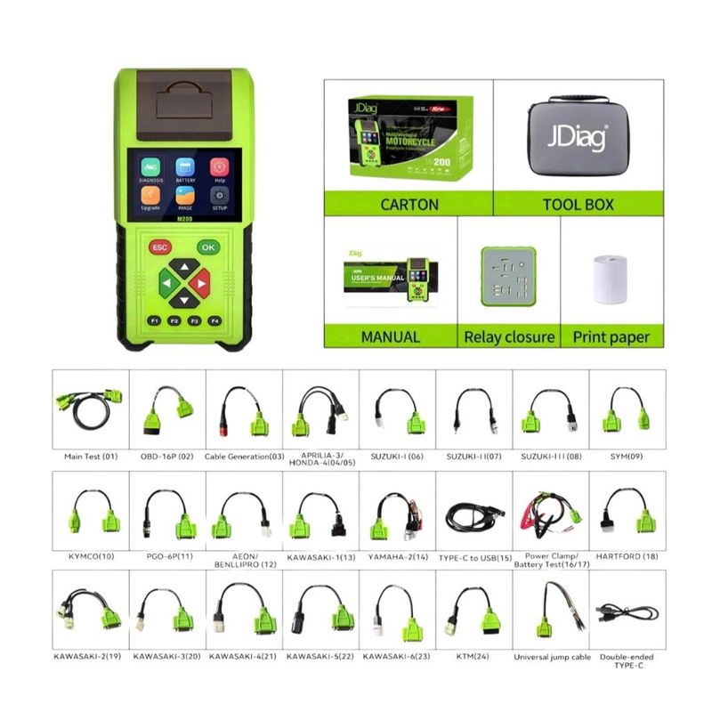 GENERICO - Scanner Multimarca Motocicletas M200 24 conectores