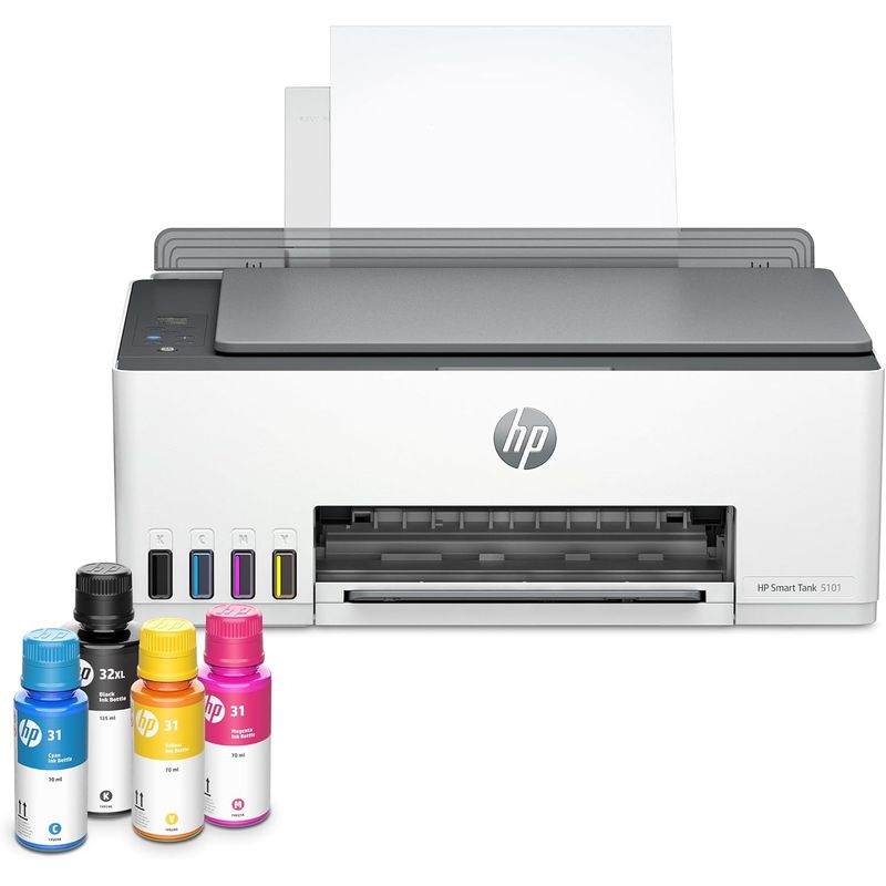 HP - Impresora HP Smart Tank 5101, Todo en Uno, Recargable, 1F3Y0A