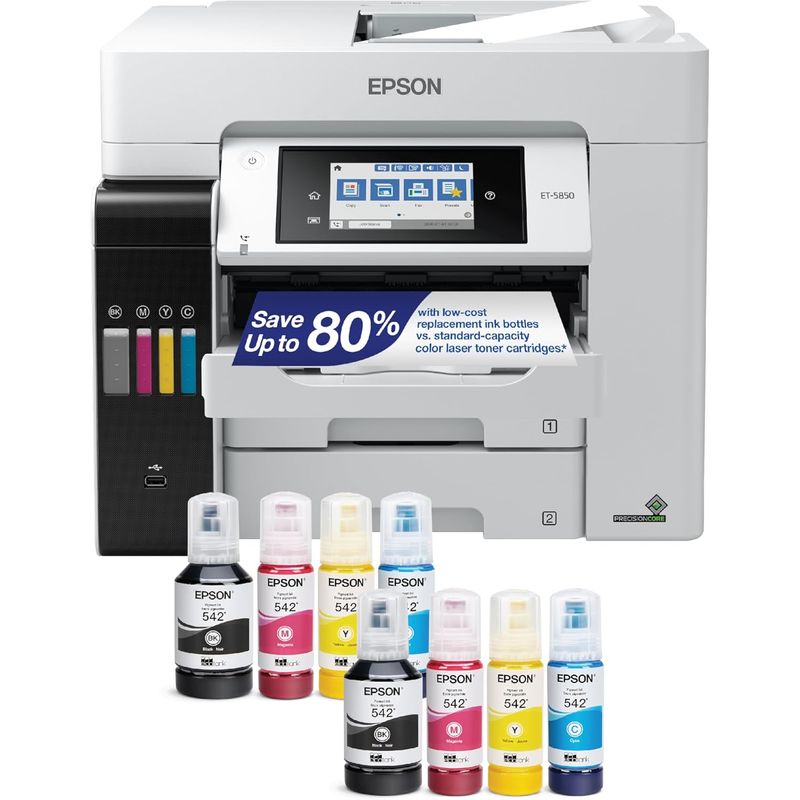 EPSON - Impresora Multifuncional Epson EcoTank Pro ET-5850 con Escáner
