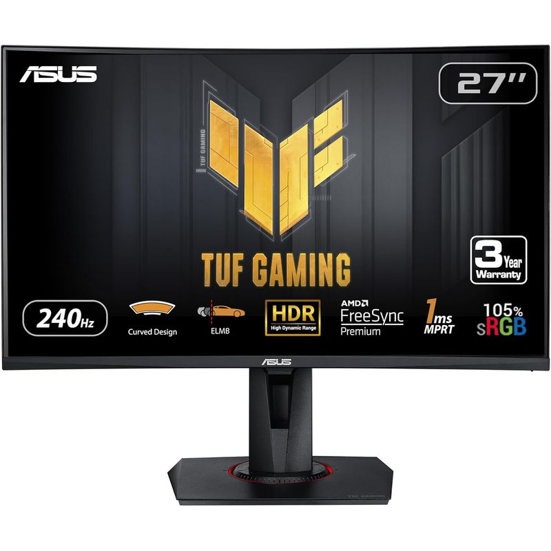 ASUS - Monitor Curvo 27” Full HD 240Hz ASUS TUF Gaming VG27VQM