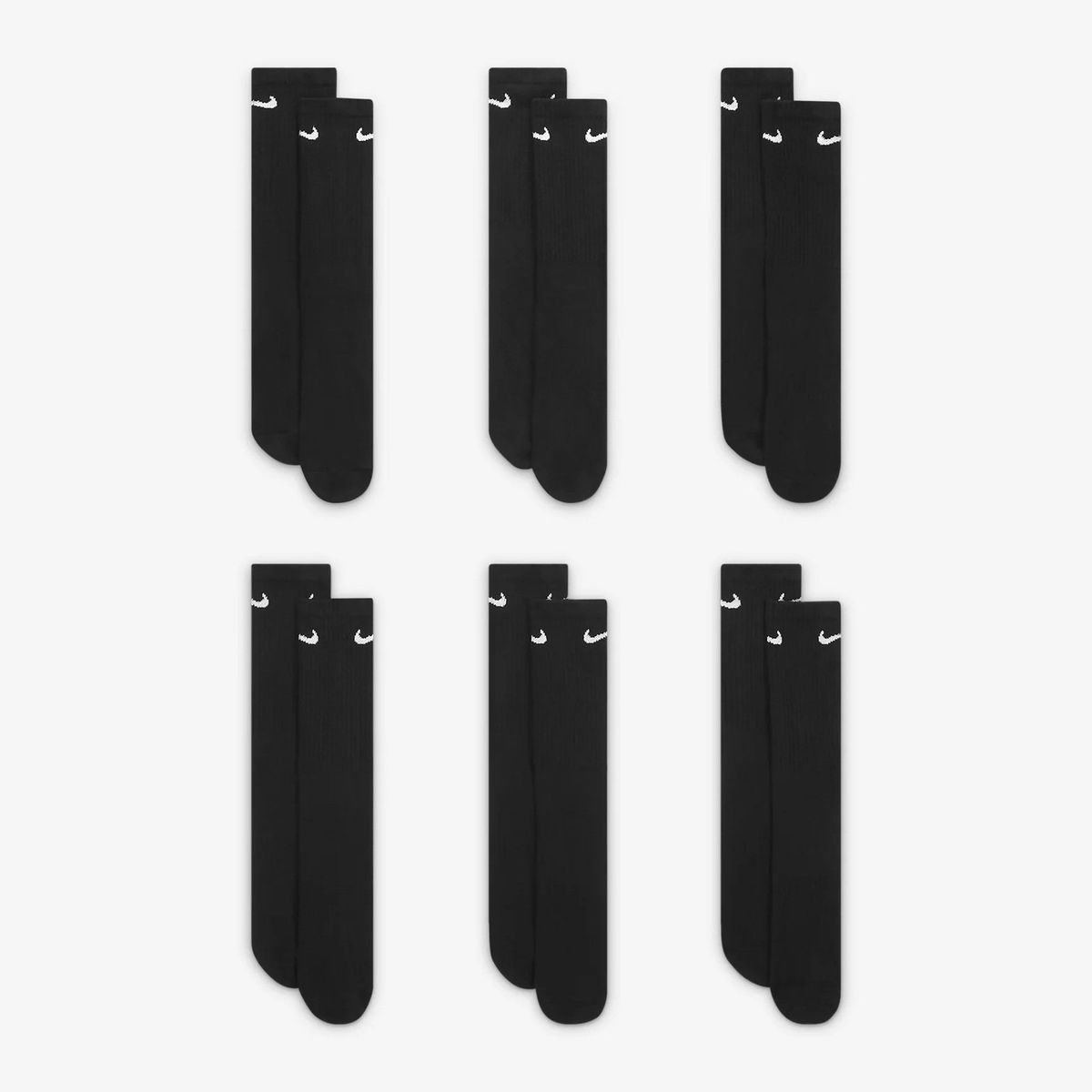 NIKE - Medias Nike Hombre Negras SX7666-010 Entrenamiento x6 Pares